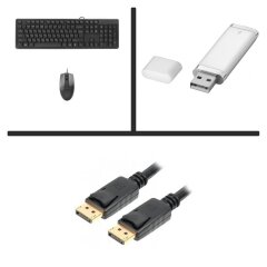 Нові клавіатура та мишка + Відео кабель + Флеш пам'ять USB 32 GB