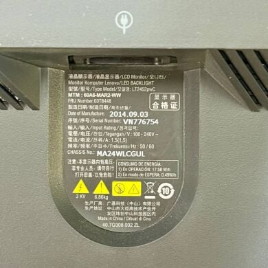 Монітор Б-клас Lenovo ThinkVision LT2452pwC / 24" (1920x1200) TN / VGA, DVI, DisplayPort + Кабель живлення