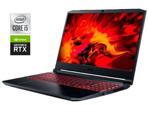 Игровой ноутбук Б-класс Acer Nitro 5 AN515-55 / 15.6" (1920x1080) IPS / Intel Core i5-10300H (4 (8) ядра по 2.5 - 4.5 GHz) / 16 GB DDR4 / 256 GB SSD / nVidia GeForce GTX 1650, 4 GB GDDR5, 128-bit / WebCam