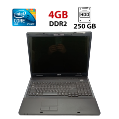 Ноутбук Acer 7630 / 17" (1440x900) TN / Intel Core 2 Duo T5800 (2 ядра по 2.0 GHz) / 4 GB DDR2 / 250 GB HDD / Intel GMA Graphics / WebCam