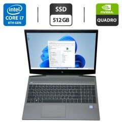 Мобільна робоча станція HP ZBook 15v G5 / 15.6" (1920x1080) IPS / Intel Core i7-8850H (6 (12) ядер по 2.6 - 4.3 GHz) / 16 GB DDR4 / 512 GB SSD / nVidia Quadro P600, 4 GB GDDR5, 128-bit / WebCam / Windows 11 Pro