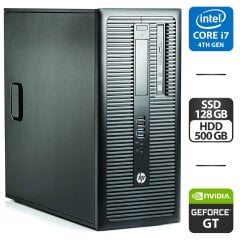 Комп'ютер HP ProDesk 600 G1 Tower / Intel Core i7-4770 (4 (8) ядра по 3.4 - 3.9 GHz) / 16 GB DDR3 / 128 GB SSD + 500 GB HDD / nVidia GeForce GT 730, 2 GB GDDR3, 64-bit