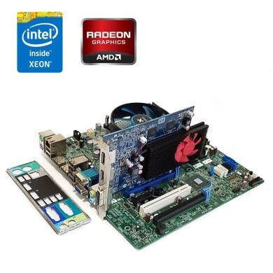 Комплект: Материнська плата Dell Optiplex 7010 MT / Intel Xeon E3-1230 v2 (4 (8) ядера по 3.3 - 3.7 GHz) (аналог i7-3770) / 8 GB DDR3 / AMD Radeon R9 350 OEM, 2 GB GDDR5, 128-bit + Кулер Vinga Q4