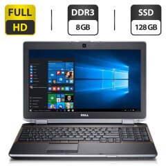 Ноутбук Dell Latitude E6520 / 15.6" (1920x1080) TN / Intel Core i5-3320M (2 (4) ядра по 2.6 - 3.3 GHz) / 8 GB DDR3 / 128 GB SSD / Intel HD Graphics 3000 / WebCam / DVD-ROM / HDMI