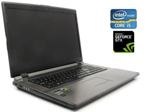 Ігровий ноутбук Clevo W370ST / 17.3" (1920x1080) IPS / Intel Core i5-3210M (2 (4) ядра по 2.5 - 3.1 GHz) / 8 GB DDR3 / 512 GB SSD / nVidia GeForce GTX 660M, 2 GB GDDR5, 128-bit / WebCam / DVD-ROM / Win 10