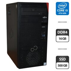 Компьютер Fujitsu Esprimo P558 E85 Tower / Intel Core i5-8400 (6 ядер по 2.8 - 4.0 GHz) / 16 GB DDR4 / 500 GB SSD / Intel UHD Graphics 630 / DVD-ROM