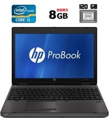 Ноутбук Б-класс HP ProBook 6560B / 15.6" (1366x768) TN / Intel Core i5-2450M (2 (4) ядра по 2.5 - 3.1 GHz) / 8 GB DDR3 / 120 GB SSD / Intel HD Graphics 3000 / WebCam / DVD-RW / Windows 10 лицензия