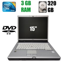 Fujitsu LifeBook E8110 / 15" (1400x1050) TN CCFL / Intel Core Duo T2300 (2 ядра по 1.66 GHz) / 3 GB DDR2 / 320 GB HDD / DVD-RW / Com Port (IEEE 1394) / LPT