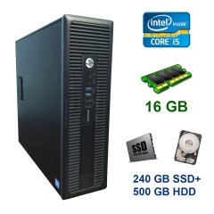 HP EliteDesk 800 G1 SFF / Intel Core i5-4570 (4 ядра по 3.2 - 3.6 GHz) / 16 GB DDR3 / 240 GB SSD+500 GB HDD / USB 3.0