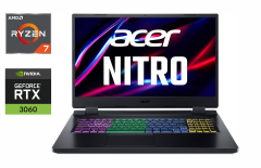 Ігровий ноутбук Acer Nitro 5 AN517-42 / 17.3" (1920x1080) IPS / AMD Ryzen 7 6800H (8 (16) ядер по 3.2 - 4.7 GHz) / 16 GB DDR4 / 512 GB SSD / nVidia GeForce RTX 3060, 6 GB GDDR6, 192-bit / WebCam / Windows 10