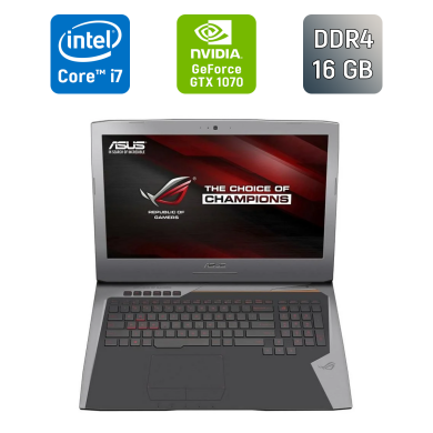 Игровой ноутбук Asus ROG GL752VSK / 17.3" (1920x1080) IPS / Intel Core i7-7700HQ (4 (8) ядра по 2.8 - 3.8 GHz) / 16 GB DDR4 / 256 GB SSD + 1000 GB HDD / nVidia GeForce GTX 1070, 8 GB GDDR5, 256-bit / WebCam / HDMI