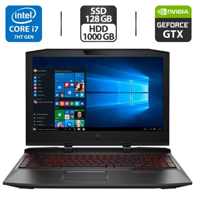 Ігровий ноутбук Б-клас HP OMEN X 17-ap020nr / 17.3" (1920x1080) IPS / Intel Core i7-7700HQ (4 (8) ядер по 2.8 - 3.8 GHz) / 12 GB DDR4 / 128 GB SSD + 1000 GB HDD / nVidia GeForce GTX 1070, 8 GB GDDR5, 256-bit / HDMI