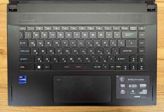 Ігровий ноутбук Б-клас MSI Stealth GS 66 / 15.6" (2560x1440) IPS / Intel Core i9-12900H (14 (20) ядер по 3.8 - 5.0 GHz) / 32 GB DDR5 / 1000 GB SSD / nVidia GeForce RTX 3080, 16 GB GDDR6, 256-bit / WebCam / Windows 11