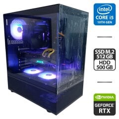 Ігровий ПК 1stPlayer Mi7-A Tower / Intel Core i5-10400 (6 (12) ядер по 2.9 - 4.30 GHz) / 24 GB DDR4 / 512 GB SSD M.2 + 500 GB HDD / nVidia GeForce RTX 3060 Ti, 8 GB GDDR6, 256-bit / 650W