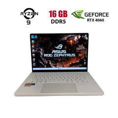 Игровой ультрабук Б-класс Asus ROG Zephyrus G14 GA402XV / 14" (2560x1600) IPS / AMD Ryzen 9 7940HS (8 (16) ядер по 4.0 - 5.2 GHz) / 16 GB DDR5 / 512 GB SSD NVMe / nVidia GeForce RTX 4060, 8 GB GDDR6, 128-bit / WebCam