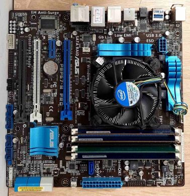 Комплект: материнская плата Asus P8P67-M Pro (rev 3.0) / LGA1155 / Intel Core i7-2600 (4 (8) ядра по 3.4 - 3.8 GHz) / 16 GB DDR3 / Intel HD Graphics 2000 + Кулер