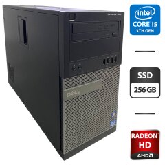 Компьютер Dell OptiPlex 7010 Tower / Intel Core i5-3570 (4 ядра по 3.4 - 3.8 GHz) / 8 GB DDR3 / 256 GB SDD / AMD Radeon HD 6450, 1 GB GDDR3, 64-bit / DVD-ROM / HDMI