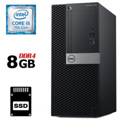 Компьютер Dell OptiPlex 7050 Tower / Intel Core i5-7500 (4 ядра по 3.4 - 3.8 GHz) / 8 GB DDR4 / 120 GB SSD / Intel HD Graphics 630 / 240W / HDMI / DisplayPort