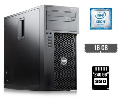 Компьютер Dell Precision 3620 Tower / Intel Xeon E3-1245 v5 (4 (8) ядра по 3.5 - 3.9 GHz) / 16 GB DDR4 / 240 GB SSD / Intel HD Graphics P530 / 290W / DVD-ROM / DisplayPort / HDMI
