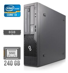 Компьютер Fujitsu Esprimo E500 E85+ SFF / Intel Core i3-2100 (2 (4) ядра по 3.1 GHz) / 8 GB DDR3 / 240 GB SSD / Intel HD Graphics 2000 / DVD-RW / DVI / 280W
