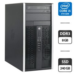 Комп'ютер HP Compaq Pro 6300 Tower / Intel Core i5-3570 (4 ядра по 3.4 - 3.8 GHz) / 8 GB DDR3 / 240 GB SSD / Intel HD Graphics 2500 / DVD-ROM / VGA
