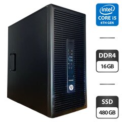 Компьютер HP ProDesk 600 G2 Tower / Intel Core i5-6400 (4 ядра по 2.7 - 3.3 GHz) / 16 GB DDR4 / 480 GB SSD / Intel HD Graphics 530 / VGA