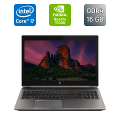 Мобільна робоча станція Б-клас HP zBook 15 G6 / 15.6" (1920x1080) IPS / Intel Core i7-9850H (6 (12) ядер по 2.6 - 4.6 GHz) / 16 GB DDR4 / 256 GB SSD / nVidia Quadro T1000, 4 GB GDDR5, 128-bit / HDMI / TouchID / WebCam