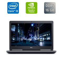 Мобильная рабочая станция Dell Precision 7720 / 17.3" (1600x900) TN / Intel Core i5-6300HQ (4 ядра по 2.3 - 3.2 GHz) / 16 GB DDR4 / 128 GB SSD + 500 GB HDD / nVidia Quadro P3000, 6 GB GDDR5, 192-bit / HDMI / WebCam