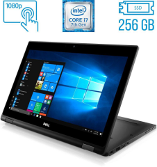 Нетбук-трансформер Б-класс Dell Latitude 5289 / 12.5" (1920x1080) IPS Touch / Intel Core i7-7600U (2 (4) ядра по 2.8 - 3.9 GHz) / 16 GB DDR3 / 256 GB SSD / Intel HD Graphics 620 / WebCam / Windows 10 лицензия