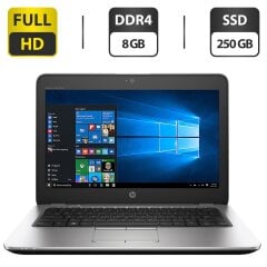 Нетбук HP EliteBook 820 G4 / 12.5" (1920x1080) TN / Intel Core i5-7200U (2 (4) ядра по 2.5 - 3.1 GHz) / 8 GB DDR4 / 250 GB SSD / Intel HD Graphics 620 / WebCam