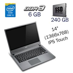 Ноутбук Acer Aspire M5-481PT / 14" (1366x768) IPS Touch / Intel Core i5-3337U (2 (4) ядра по 1.8 - 2.7 GHz) / 6 GB DDR3 / 240 GB SSD / Intel HD Graphics 4000 / WebCam
