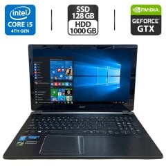 Ноутбук Acer Aspire V7-582PG / 15.6" (1920x1080) IPS Touch / Intel Core i5-4200M (2 (4) ядра по 2.5 - 3.1 GHz) / 16 GB DDR3 / 128 GB SSD + 1000 GB HDD / nVidia GeForce GTX 850M, 2 GB GDDR3, 128-bit / WebCam / HDMI