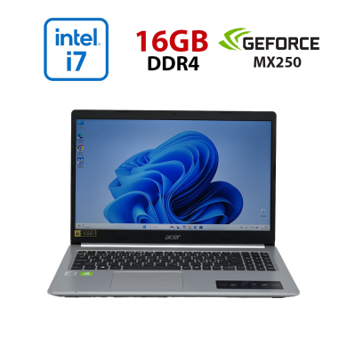 Ноутбук Б-клас Acer Aspire A515-54G-7513 / 15.6" (1920x1080) IPS / Intel Core i7-10510U (4 (8) ядра по 1.8 - 4.9 GHz) / 16 GB DDR4 / 512 GB SSD / nVidia GeForce MX250, 2 GB GDDR5, 64-bit / WebCam