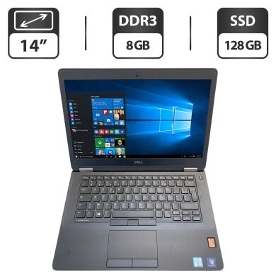 Ноутбук Б-клас Dell Latitude E5470 / 14" (1366x768) TN / Intel Core i5-6300U (2 (4) ядра по 2.4 - 3.0 GHz) / 8 GB DDR3 / 128 GB SSD / Intel HD Graphics 520 / WebCam