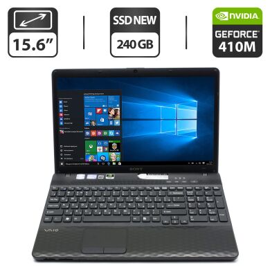 Ноутбук Б-клас Sony Vaio VPC-EH1Z1E / 15.6" (1366x768) TN / Intel Core i5-2410M (2 (4) ядра по 2.3 - 2.9 GHz) / 8 GB DDR3 / 240 GB SSD NEW / nVidia GeForce 410M, 1 GB GDDR3, 64-bit / WebCam / DVD-ROM / VGA + Бездротова мишка Ноутбук Б-клас Sony Vaio VPC-EH1Z1E / 15.6" (1366x768) TN / Intel Core i5-2410M (2 (4) ядра по 2.3 - 2.9 GHz) / 8 GB DDR3 / 240 GB SSD NEW / nVidia GeForce 410M, 1 GB GDDR3, 64-bit / WebCam / DVD-ROM / VGA + Бездротова мишка