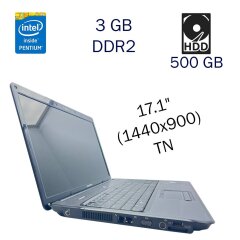Ноутбук HP Compaq Presario A900 / 17.1" (1440x900) TN / Intel Pentium T2370 (2 ядра по 1.73 GHz) / 3 GB DDR2 / 500 GB HDD / Intel HD Graphics / WebCam