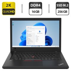 Ноутбук Lenovo ThinkPad T480 / 14" (2560x1440) TN / Intel Core i7-8550U (4 (8) ядра по 1.8 - 4.0 GHz) / 16 GB DDR4 / 256 GB SSD M.2 / Intel UHD Graphics 620 / WeCam + Блок питания