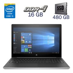 Ноутбук Б клас HP ProBook 450 G5 / 15.6" (1920x1080) TN / Intel Core i5-8250U (4 (8) ядра по 1.6 - 3.4 GHz) / 16 GB DDR4 / 480 GB SSD / WebCam / Intel UHD Graphics 620