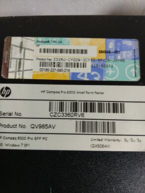 ПК HP Compaq Pro 6300 SFF / Intel Core i3-3225 (2 (4) ядра по 3.3 GHz) / 4 GB DDR3 / 250 GB HDD / Intel HD Graphics 4000