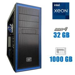 Сервер DeepCool Tower / Intel Xeon E5-2695 v4 (18 (36) ядер по 2.1 - 3.3 GHz) / 32 GB DDR4 / 1000 GB HDD / ASPEED AST2400 BMC / 650W 