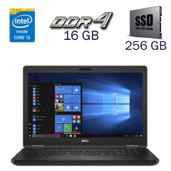 Ультрабук Dell Latitude 5580 / 15.6" (1920x1080) IPS / Intel Core i5-6200U (2 (4) ядра по 2.3 - 2.8 GHz) / 16 GB DDR4 / 256 GB SSD / Intel HD Graphics 520 / WebCam