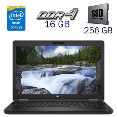 Ультрабук Dell Latitude 5590 / 15.6" (1920x1080) TN / Intel Core i5-8350U (4 (8) ядра по 1.7 - 3.6 GHz) / 16 GB DDR4 / 256 GB SSD / Intel UHD Graphics 620 / WebCam + Бездротова мишка