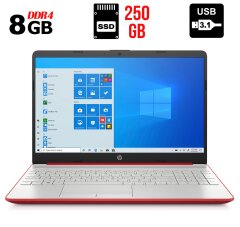 Ультрабук HP Laptop 15-dw1081wm / 15.6" (1366x768) TN / Intel Pentium Gold 6405U (2 (4) ядра по 2.4 GHz) / 8 GB DDR4 / 250 GB SSD / Intel UHD Graphics / WebCam / USB 3.1 / HDMI