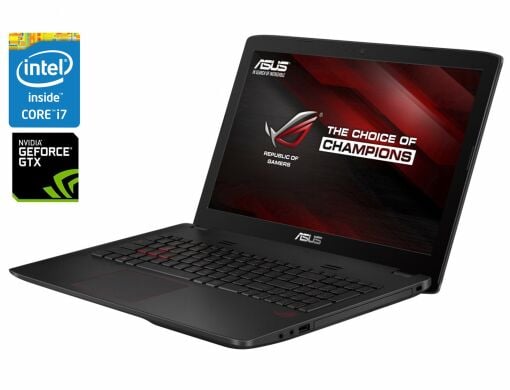 Ігровий ноутбук Asus ROG GL552JX / 15.6" (1920x1080) IPS / Intel Core i7-4750HQ (4 (8) ядра по 2.0 - 3.2 GHz) / 16 GB DDR3 / 512 GB SSD / nVidia GeForce GTX 950M, 4 GB DDR3, 128-bit / WebCam / DVD-ROM / Win 10 Home