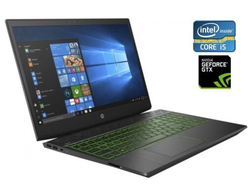 Игровой ноутбук Б-класс HP Pavilion Gaming 15 / 15.6" (1920x1080) IPS / Intel Core i5-8300H (4 (8) ядра по 2.3 - 4.0 GHz) / 8 GB DDR4 / 256 GB SSD M.2 / nVidia GeForce GTX 1050, 2 GB GDDR5, 128-bit / WebCam / Win 10 Home