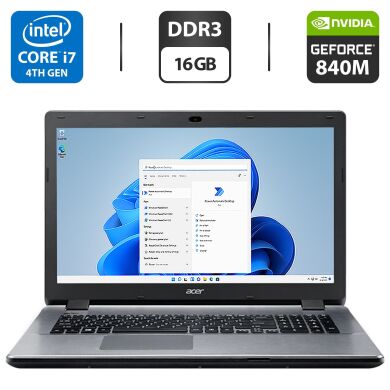 Ноутбук Acer Aspire E5-771G / 17.3" (1920x1080) TN / Intel Core i7-4510U (2 (4) ядра по 2.0 - 3.1 GHz) / 16 GB DDR3 / 512 GB SSD + 1000 GB HDD / nVidia GeForce 840M, 2 GB GDDR3, 64-bit / WebCam Ноутбук Acer Aspire E5-771G / 17.3" (1920x1080) TN / Intel Core i7-4510U (2 (4) ядра по 2.0 - 3.1 GHz) / 16 GB DDR3 / 512 GB SSD + 1000 GB HDD / nVidia GeForce 840M, 2 GB GDDR3, 64-bit / WebCam