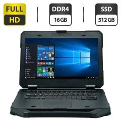 Защищенный ноутбук Dell Latitude 5414 Rugged / 14" (1920x1080) IPS / Intel Core i7-6600U (2 (4) ядра по 2.6 - 3.4 GHz) / 16 GB DDR4 / 512 GB SSD / Intel HD Graphics 520 / WebCam