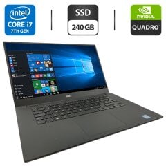 Мобильная рабочая станция Dell Precision 5520 / 15.6" (1920x1080) IPS / Intel Core i7-7820HQ (4 (8) ядра по 2.9 - 3.9 GHz) / 16 GB DDR4 / 240 GB SSD / nVidia Quadro M1200, 4 GB GDDR5, 128-bit / WebCam
