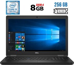 Ультрабук Б-класс Dell Latitude 5590 / 15.6" (1920x1080) IPS / Intel Core i5-8350U (4 (8) ядра по 1.7 - 3.6 GHz) / 8 GB DDR4 / 256 GB SSD M.2 / Intel UHD Graphics 620 / WebCam / USB 3.1 / HDMI / Windows 10 лицензия