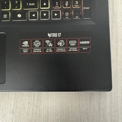 Ігровий ноутбук Б-клас Acer Nitro 17 AN17-42 / 17.3" (1920x1200) IPS / AMD Ryzen 7 8845HS (8 (16) ядер по 3.8 - 5.1 GHz) / 16 GB DDR5 / 512 GB SSD / nVidia GeForce RTX 4060, 8 GB GDDR6, 128-bit / WebCam